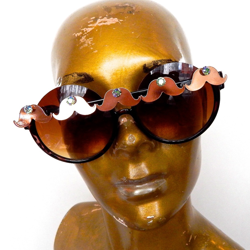 Mustache Rides Rose Gold Mini Mustache Peekaboo